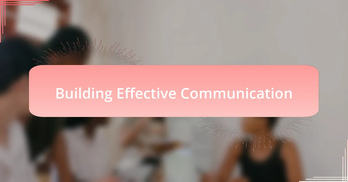 Building Effective Communication