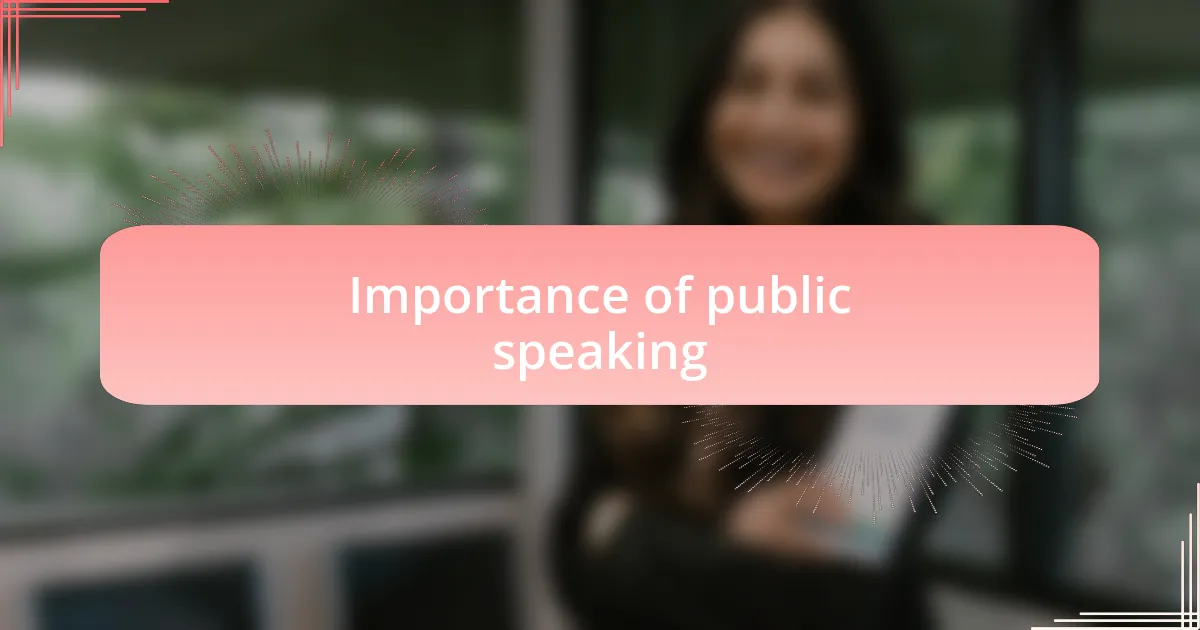 Importance of public speaking