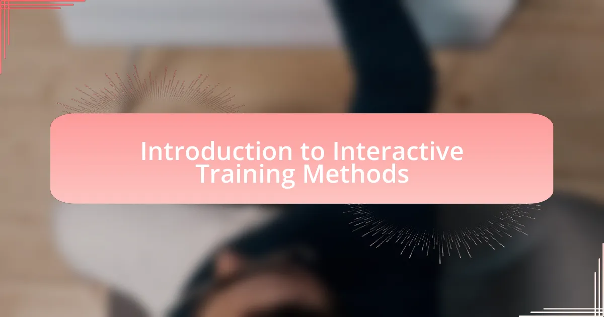 Introduction to Interactive Training Methods