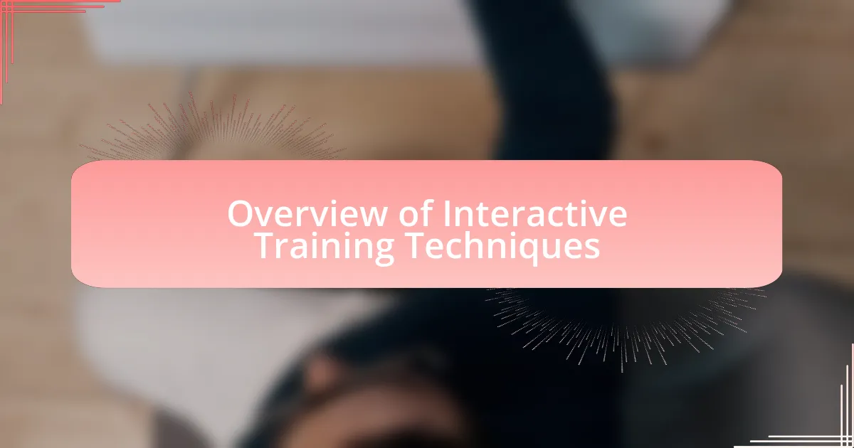 Overview of Interactive Training Techniques