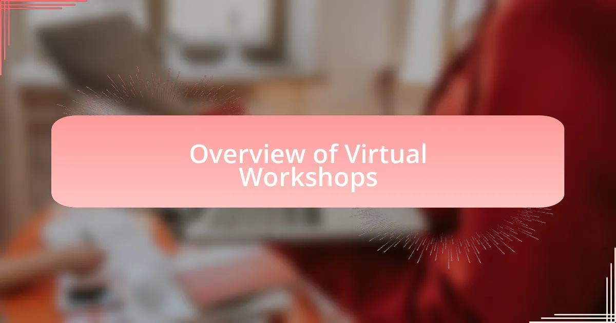 Overview of Virtual Workshops